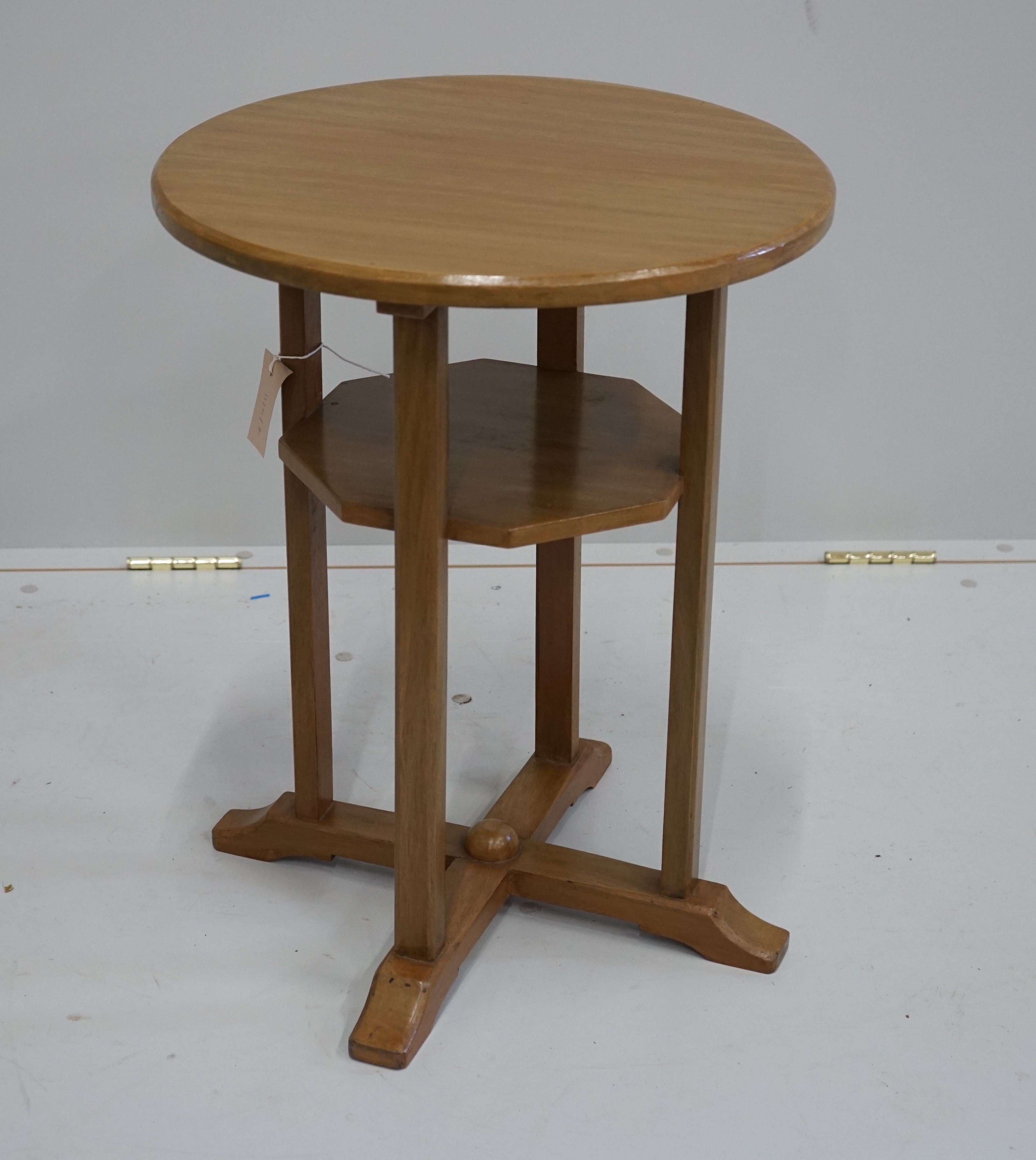 A Heals two tier table, diameter 45cm, height 58cm